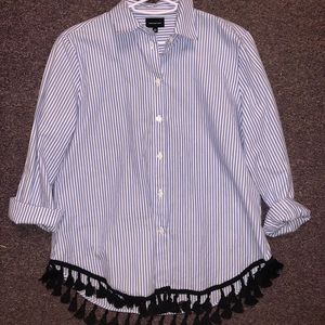 Who What Wear tassel striped button down